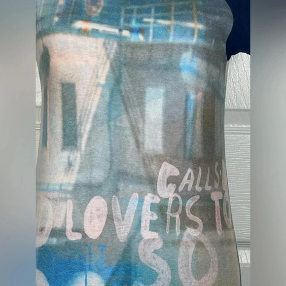 URBAN OUTFITTERS Short Sleeve Photo Print Raglan Mini Dress Medium - Picture 7 of 9